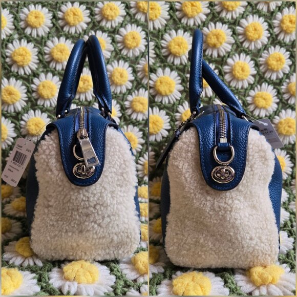 Coach Shearling Mini Bennett Satchel Bag + Matching Wristlet - Picture 4 of 15